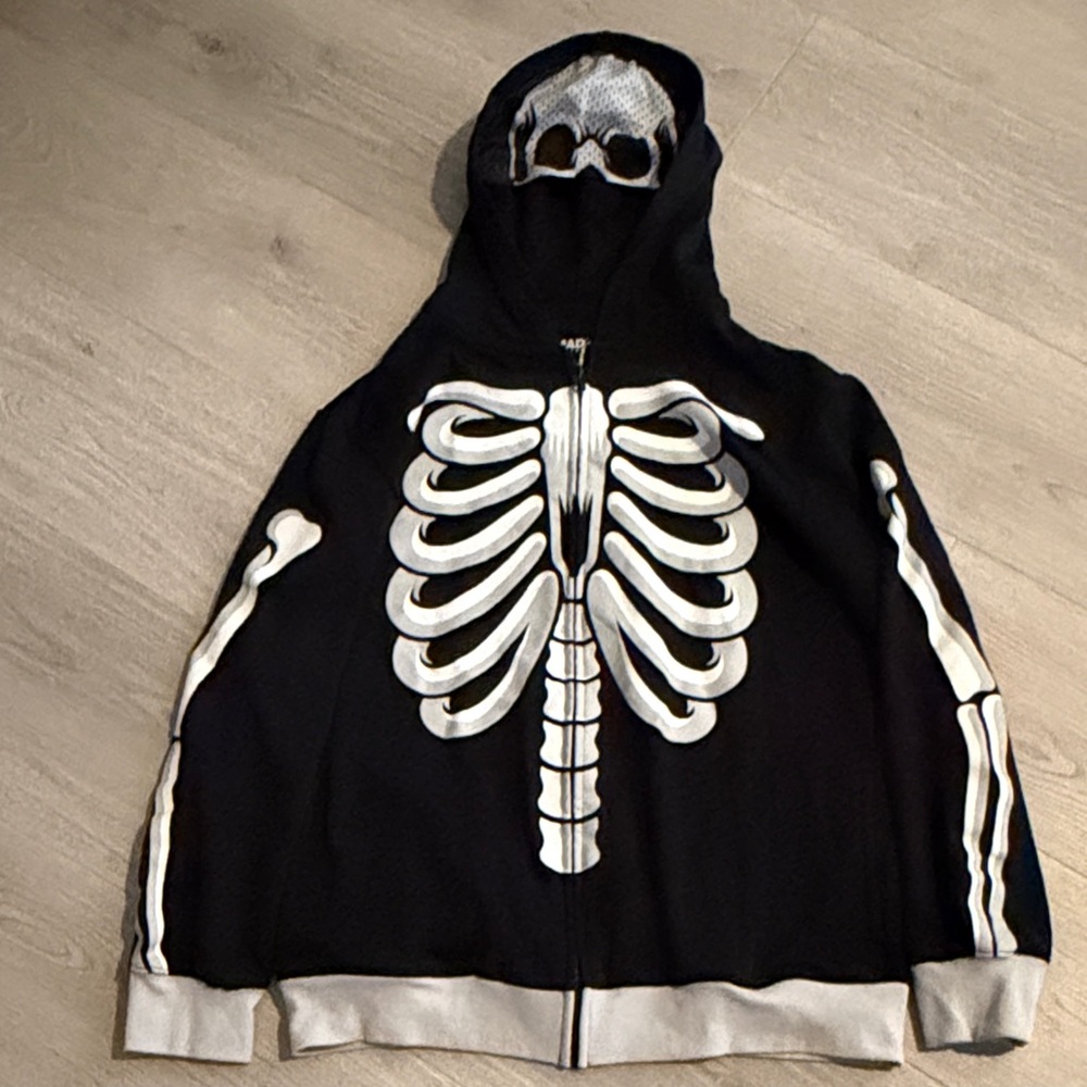 MAD Engine Black Hoodie with Skeleton Design